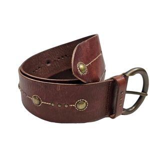 Vintage Fossil‎ Wide Leather Studded Belt Unisex
